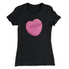 Meh. Candy Heart Funny Women's T-Shirt Black | Funny Shirt from Famous In Real Life