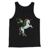 Leprechaun Unicorn Jockey Men/Unisex Tank Top Black | Funny Shirt from Famous In Real Life
