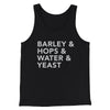 Barley & Hops & Water & Yeast Men/Unisex Tank Top Black | Funny Shirt from Famous In Real Life