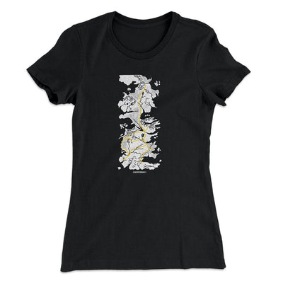 Map of Westeros Women's T-Shirt Black | Funny Shirt from Famous In Real Life