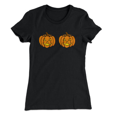 Pumpkin Bra Women's T-Shirt Black | Funny Shirt from Famous In Real Life