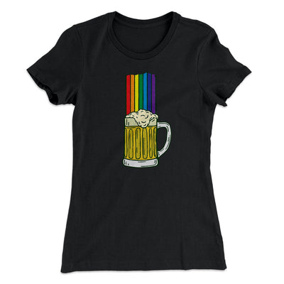 Beer Rainbow Women's T-Shirt Black | Funny Shirt from Famous In Real Life