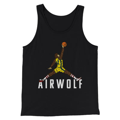 Air Wolf Funny Movie Men/Unisex Tank Top Black | Funny Shirt from Famous In Real Life