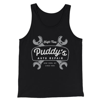Puddy's Auto Repair Men/Unisex Tank Top Black | Funny Shirt from Famous In Real Life