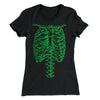 Green Spinal Skeleton Women's T-Shirt Black | Funny Shirt from Famous In Real Life