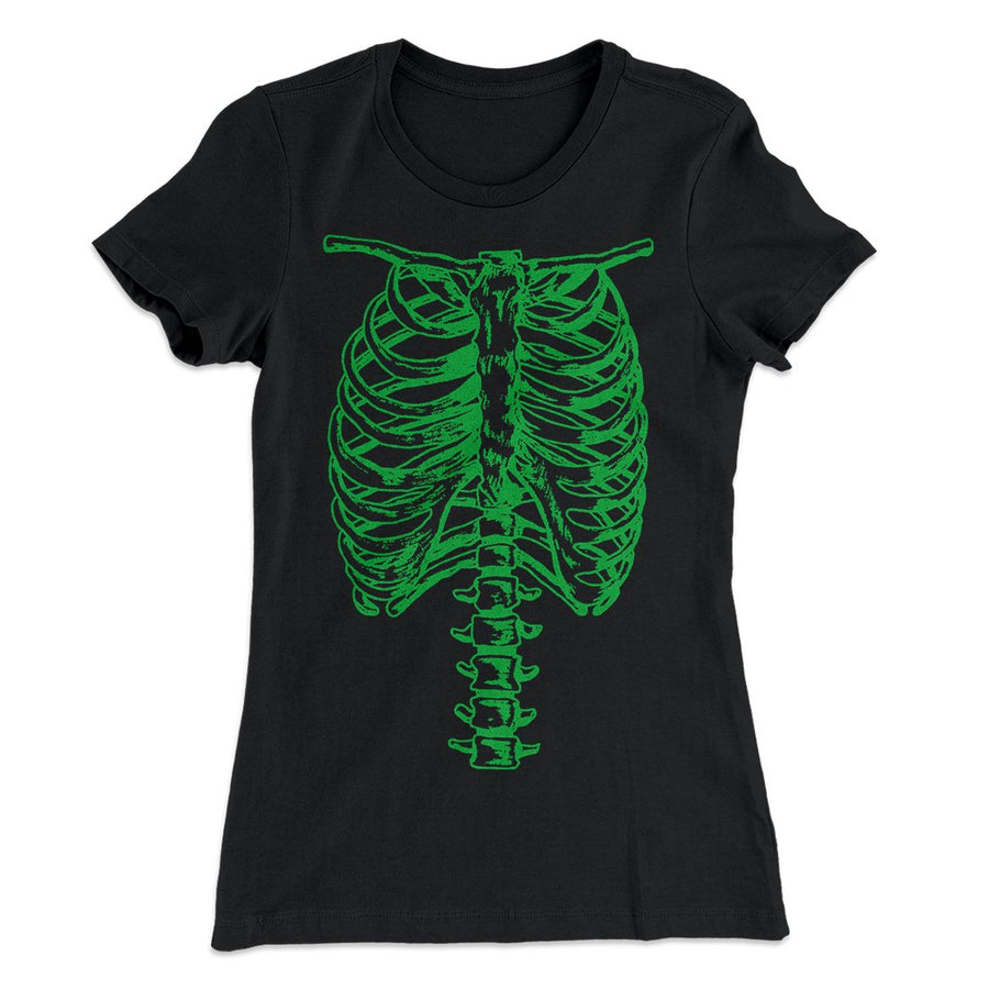 Green Spinal Skeleton Women's T-Shirt | Funny Shirt from Famous In Real Life