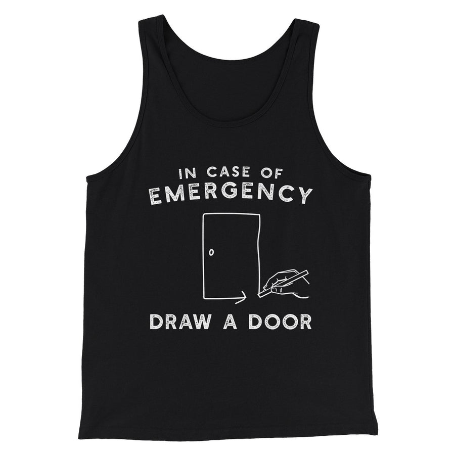 Draw a Door Men/Unisex Tank Top Black | Funny Shirt from Famous In Real Life