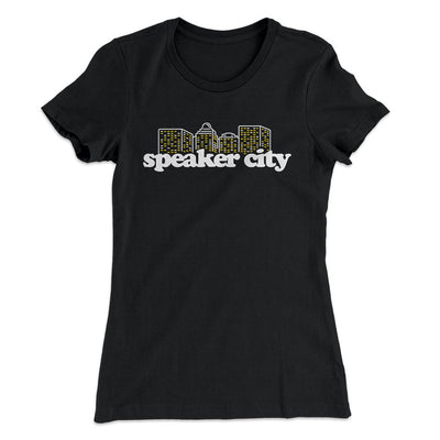 Speaker City Women's T-Shirt Black | Funny Shirt from Famous In Real Life