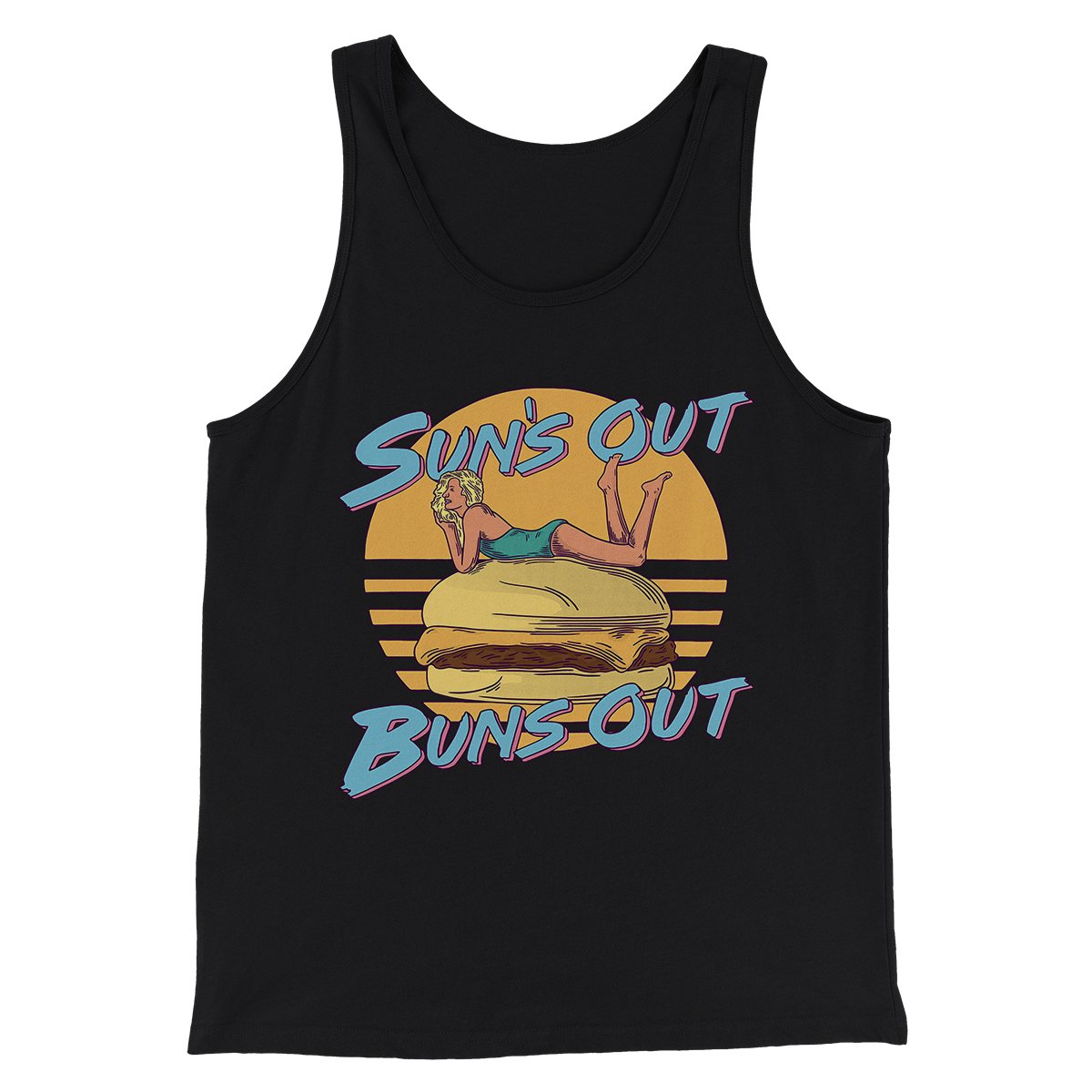 Sun's Out Buns Out Funny Men/Unisex Tank Top | Funny Shirt from Famous In Real Life