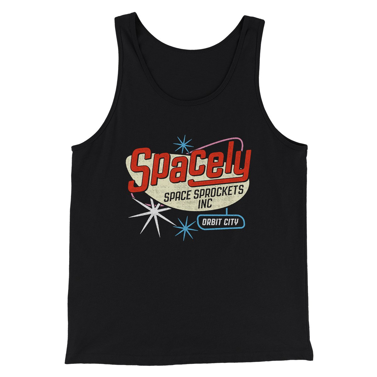 Spacely Space Sprockets Men/Unisex Tank Top Black | Funny Shirt from Famous In Real Life