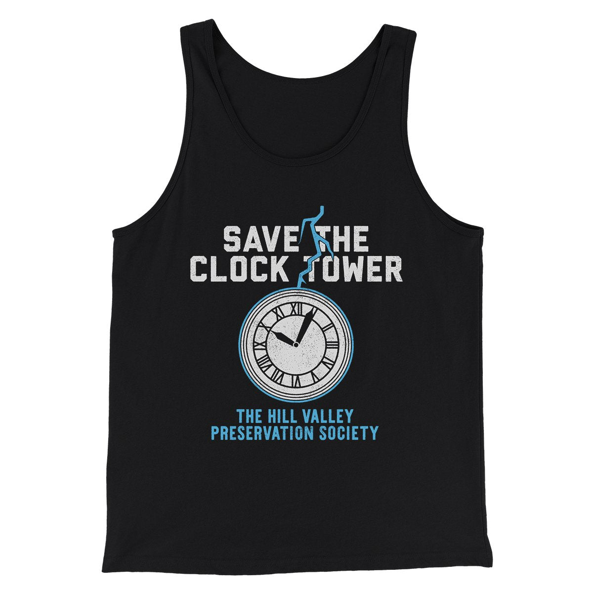 Save the Clock Tower Funny Movie Men/Unisex Tank Top Black | Funny Shirt from Famous In Real Life