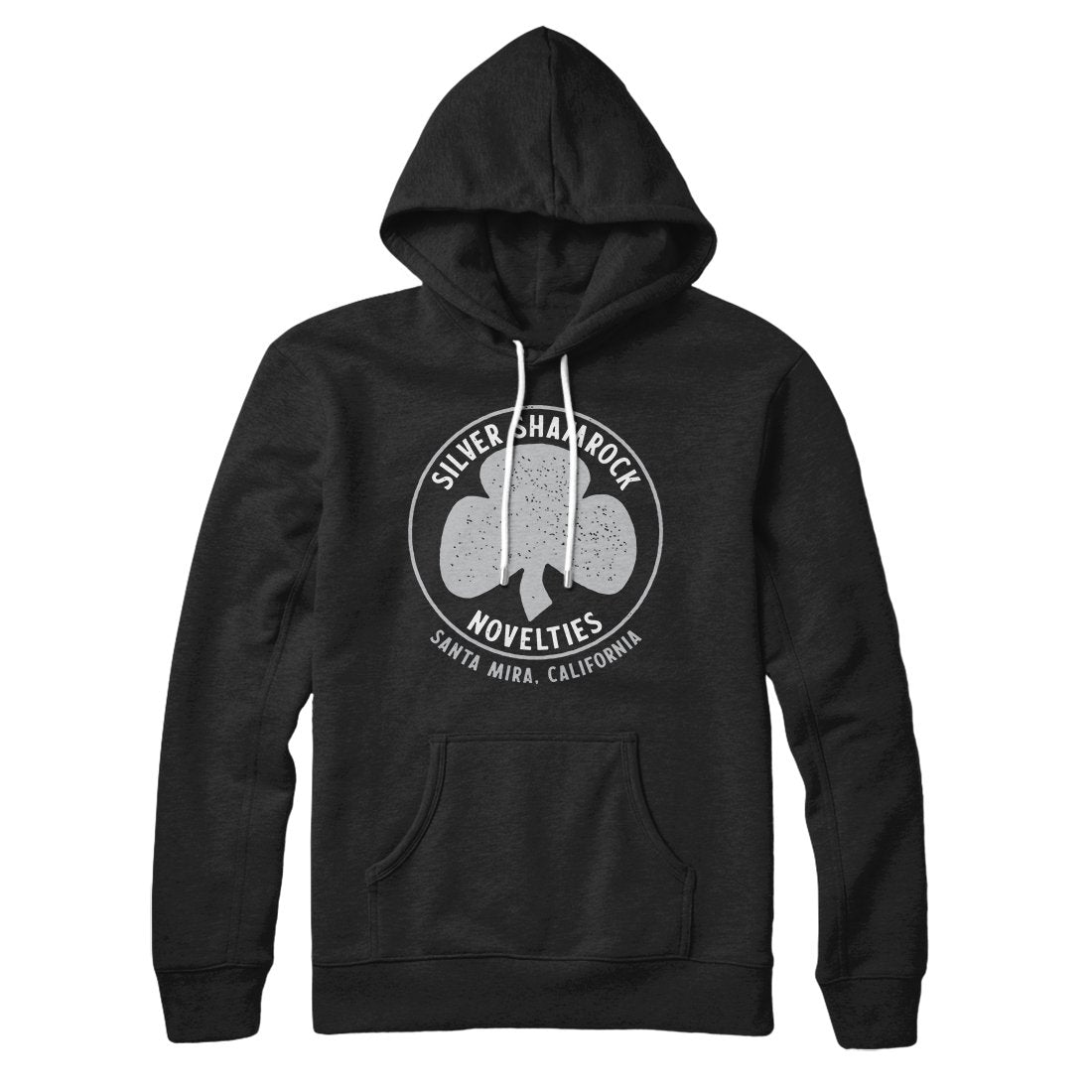 Silver Shamrock Novelties Hoodie Black | Funny Shirt from Famous In Real Life