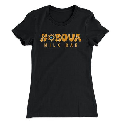 Korova Milk Bar Women's T-Shirt Black | Funny Shirt from Famous In Real Life