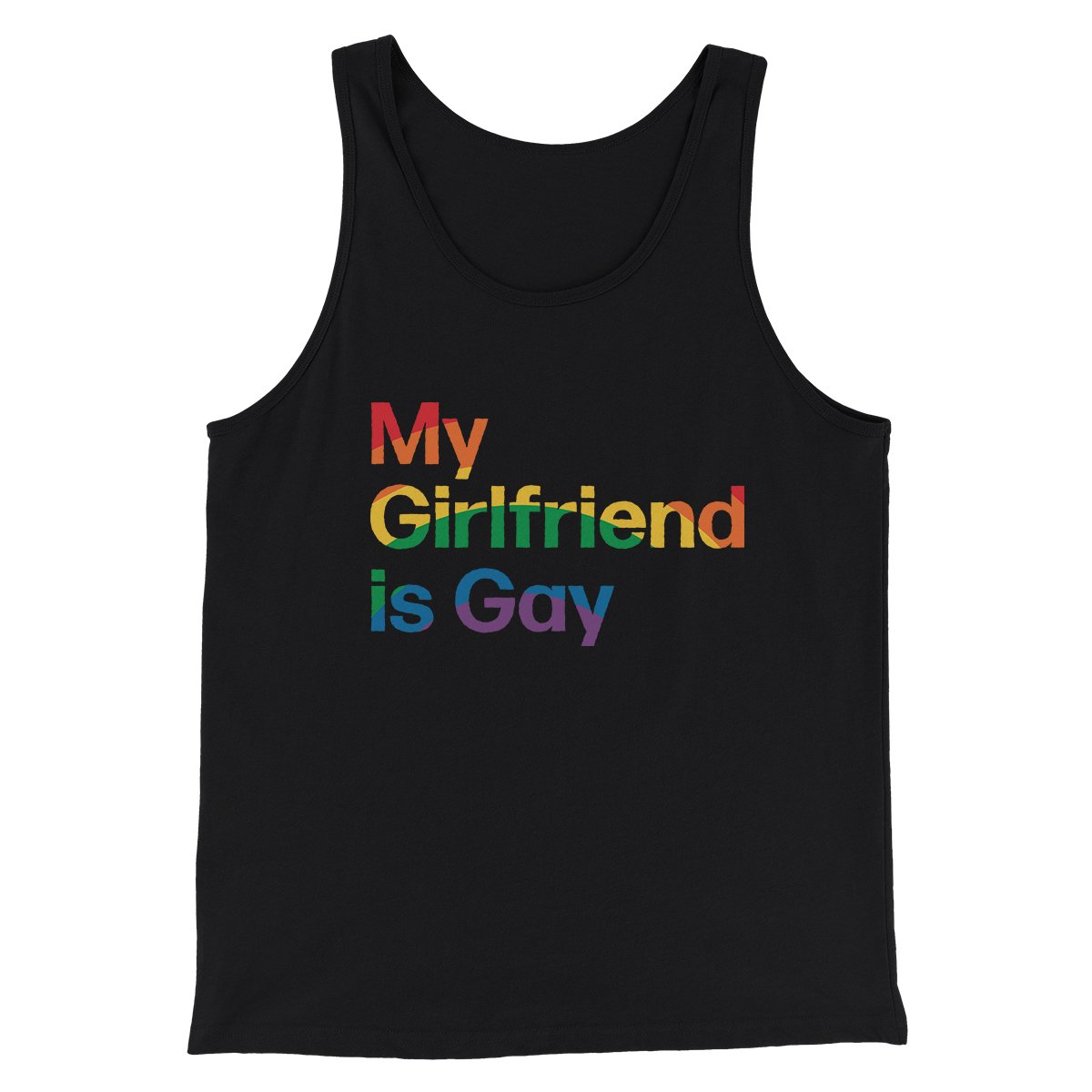 My Girlfriend Is Gay Men/Unisex Tank Top | Funny Shirt from Famous In Real Life