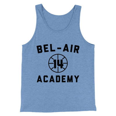 Bel-Air Academy Basketball Men/Unisex Tank Top Blue TriBlend | Funny Shirt from Famous In Real Life