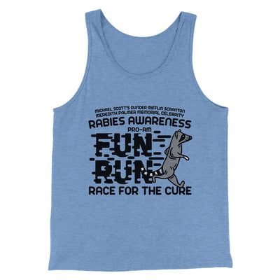 Rabies Awareness Fun Run Men/Unisex Tank Top Blue TriBlend | Funny Shirt from Famous In Real Life