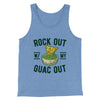 Rock Out With My Guac Out Men/Unisex Tank Top Blue TriBlend | Funny Shirt from Famous In Real Life
