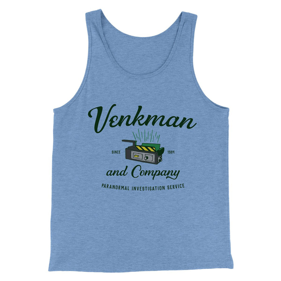 Venkman and Company Funny Movie Men/Unisex Tank Top Blue TriBlend | Funny Shirt from Famous In Real Life