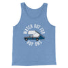 Watch Out For Hop-Ons Men/Unisex Tank Top Blue TriBlend | Funny Shirt from Famous In Real Life