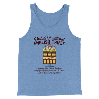 Rachel's English Trifle Men/Unisex Tank Top Blue TriBlend | Funny Shirt from Famous In Real Life