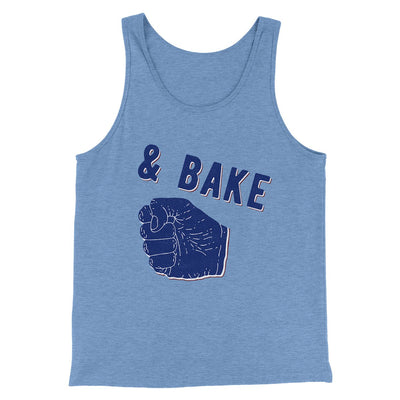 Bake Men/Unisex Tank Top Blue TriBlend | Funny Shirt from Famous In Real Life