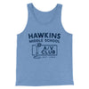 Hawkins Middle School A/V Club Men/Unisex Tank Top Blue TriBlend | Funny Shirt from Famous In Real Life