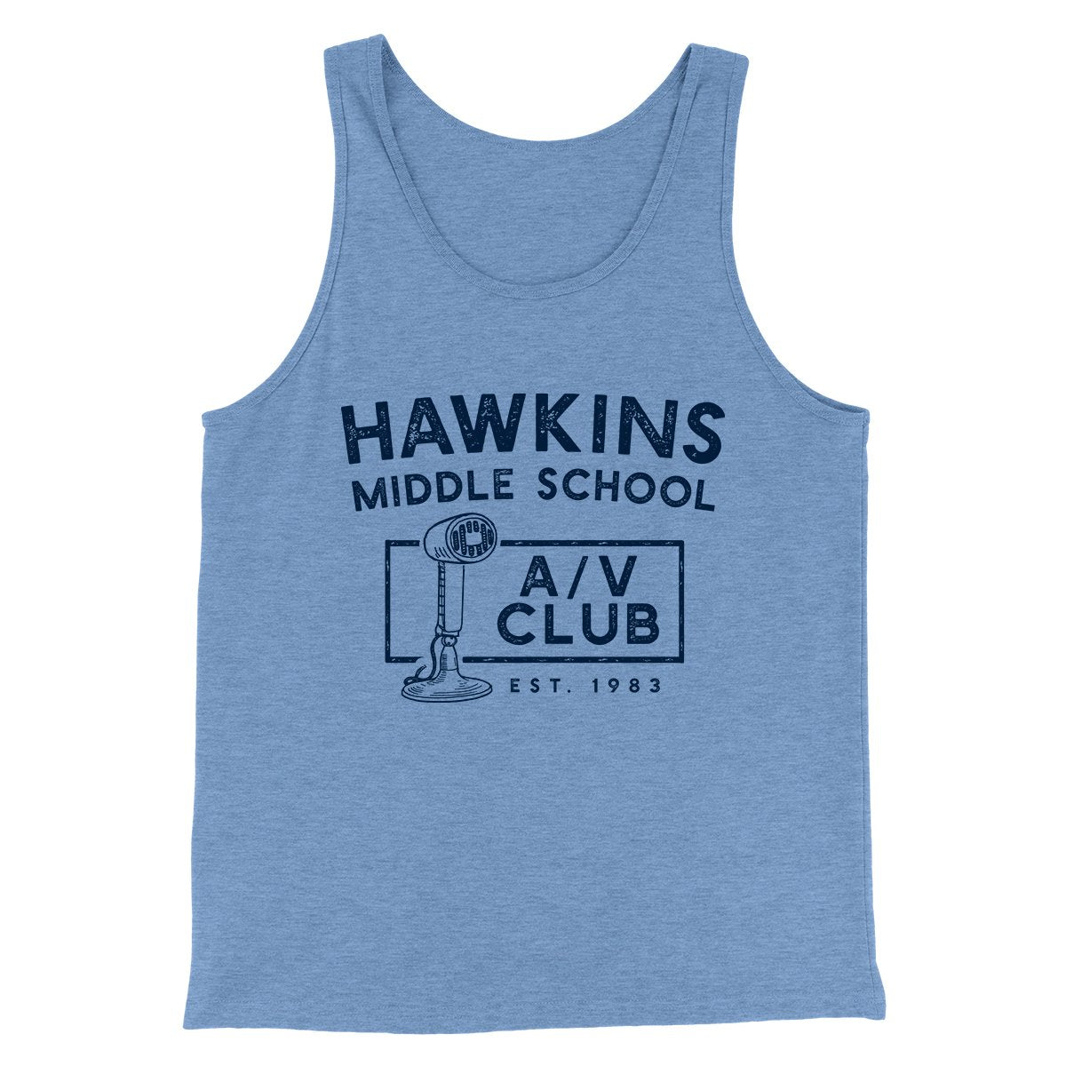 Hawkins Middle School A/V Club Men/Unisex Tank Top | Funny Shirt from Famous In Real Life