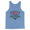 Panucci's Pizza Men/Unisex Tank Top Blue TriBlend | Funny Shirt from Famous In Real Life