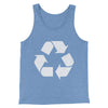 Recycle Symbol Men/Unisex Tank Top Blue TriBlend | Funny Shirt from Famous In Real Life