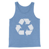Recycle Symbol Men/Unisex Tank Top Blue TriBlend | Funny Shirt from Famous In Real Life
