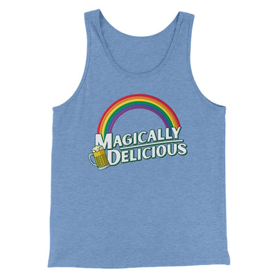 Magically Delicious Men/Unisex Tank Top Blue TriBlend | Funny Shirt from Famous In Real Life