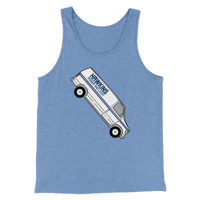 Hawkins Power and Light Van Men/Unisex Tank Top Blue TriBlend | Funny Shirt from Famous In Real Life