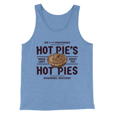 Hot Pie's Hot Pies Men/Unisex Tank Top Blue TriBlend | Funny Shirt from Famous In Real Life