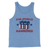 Star Spangled Hammered Men/Unisex Tank Top Blue TriBlend | Funny Shirt from Famous In Real Life