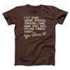You Name It Funny Thanksgiving Men/Unisex T-Shirt Brown | Funny Shirt from Famous In Real Life