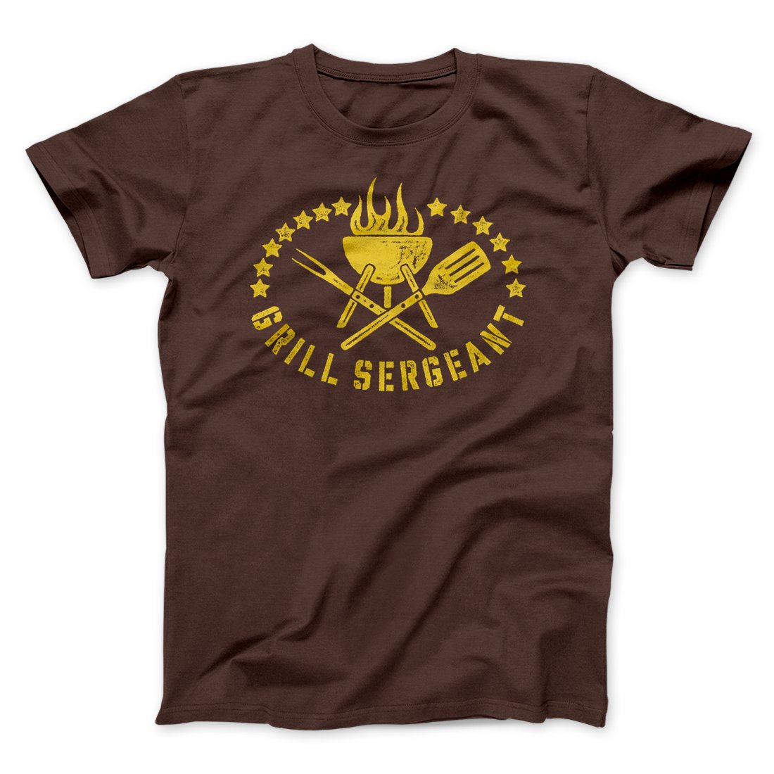 Grill Sergeant Men/Unisex T-Shirt Brown | Funny Shirt from Famous In Real Life