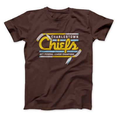 Charlestown Chiefs Funny Movie Men/Unisex T-Shirt Brown | Funny Shirt from Famous In Real Life