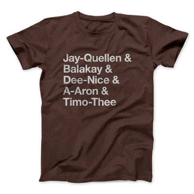 Substitute Teacher Names Men/Unisex T-Shirt Brown | Funny Shirt from Famous In Real Life