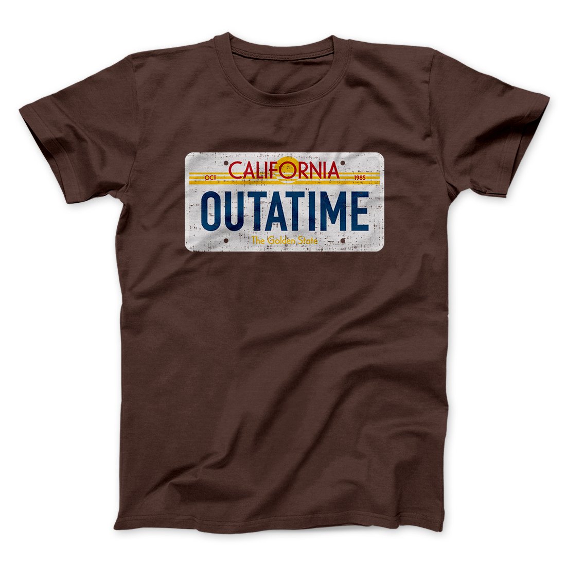 Outatime License Plate Funny Movie Men/Unisex T-Shirt | Funny Shirt from Famous In Real Life