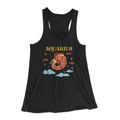 Aquarius Women's Flowey Tank Top Black | Funny Shirt from Famous In Real Life