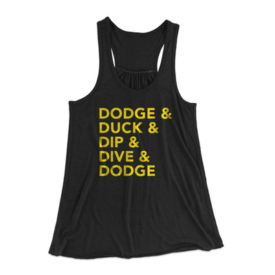 5 D's of Dodgeball Women's Flowey Tank Top Black | Funny Shirt from Famous In Real Life