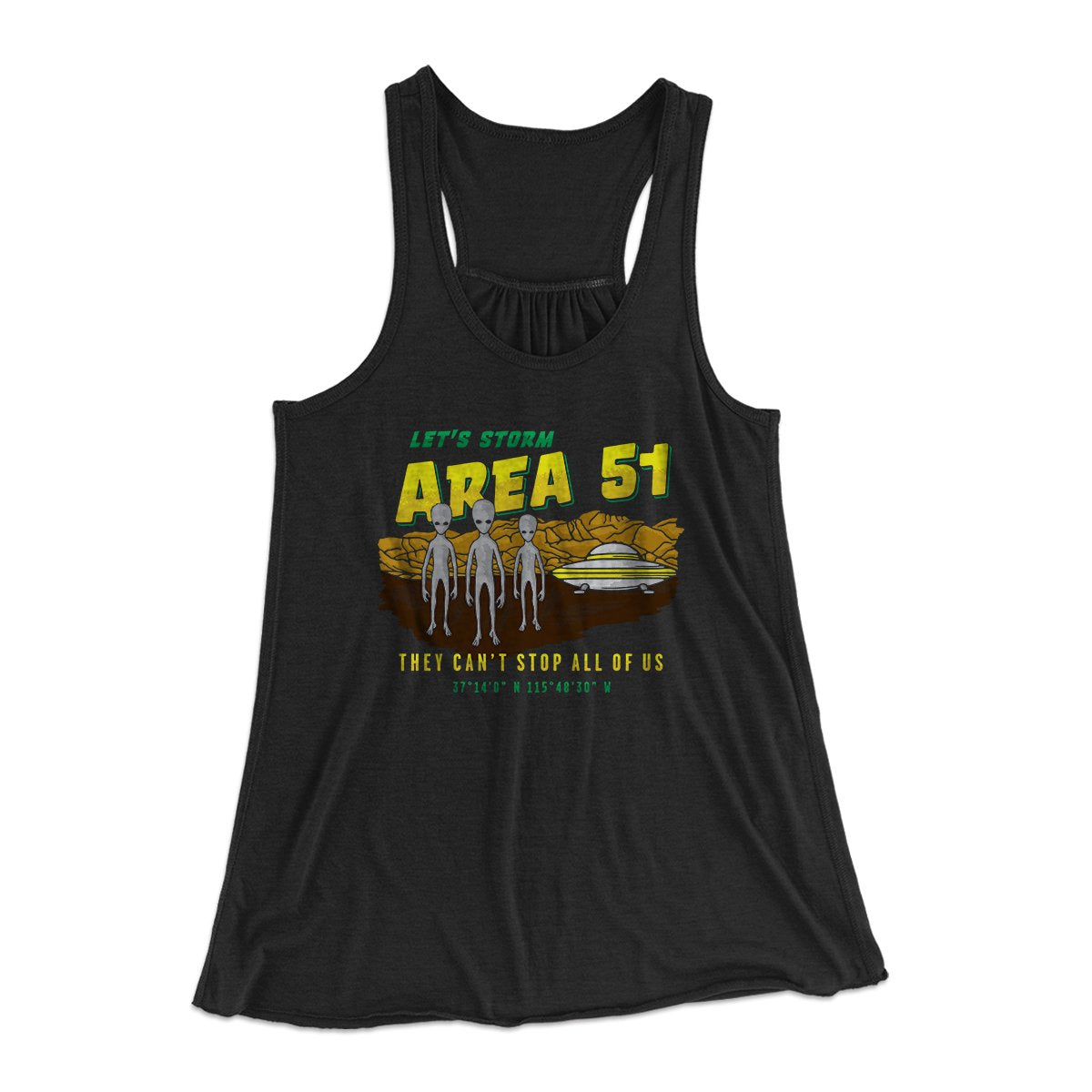 Let's Storm Area 51 Funny Women's Flowey Tank Top | Funny Shirt from Famous In Real Life
