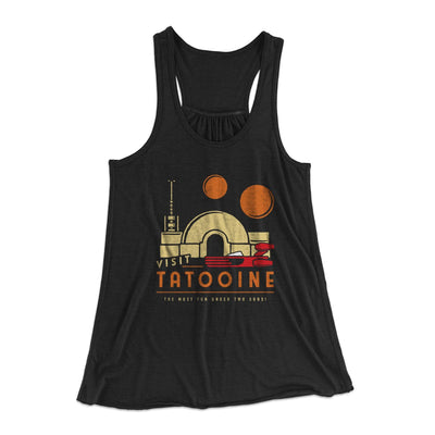 Visit Tatooine Women's Flowey Tank Top Black | Funny Shirt from Famous In Real Life