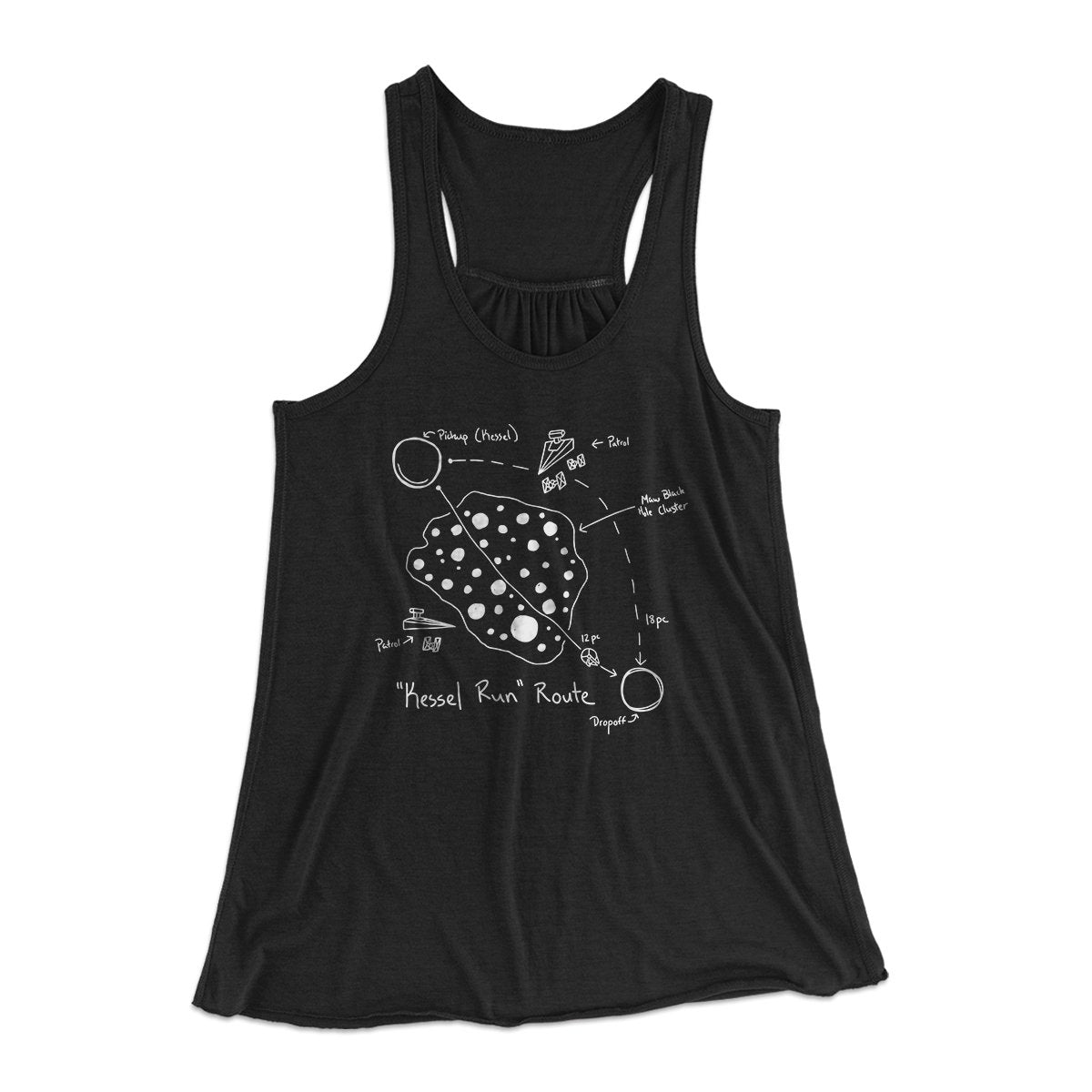 Kessel Run Directions Women's Flowey Tank Top | Funny Shirt from Famous In Real Life