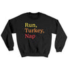 Run, Turkey, Nap Ugly Sweater Black | Funny Shirt from Famous In Real Life