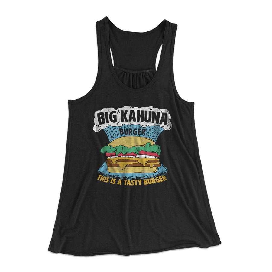 Big Kahuna Burger Women's Flowey Tank Top Black | Funny Shirt from Famous In Real Life