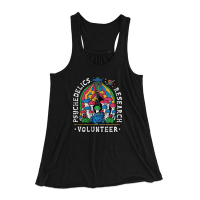 Psychedelics Research Volunteer Women's Flowey Tank Top Black | Funny Shirt from Famous In Real Life