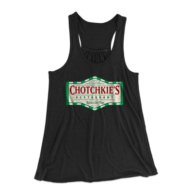 Chotchkie's Restaurant Women's Flowey Tank Top Black | Funny Shirt from Famous In Real Life
