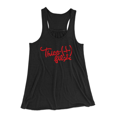 Thicc-Fil-A Funny Women's Flowey Tank Top Black | Funny Shirt from Famous In Real Life
