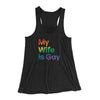 My Wife Is Gay Women's Flowey Tank Top Black | Funny Shirt from Famous In Real Life